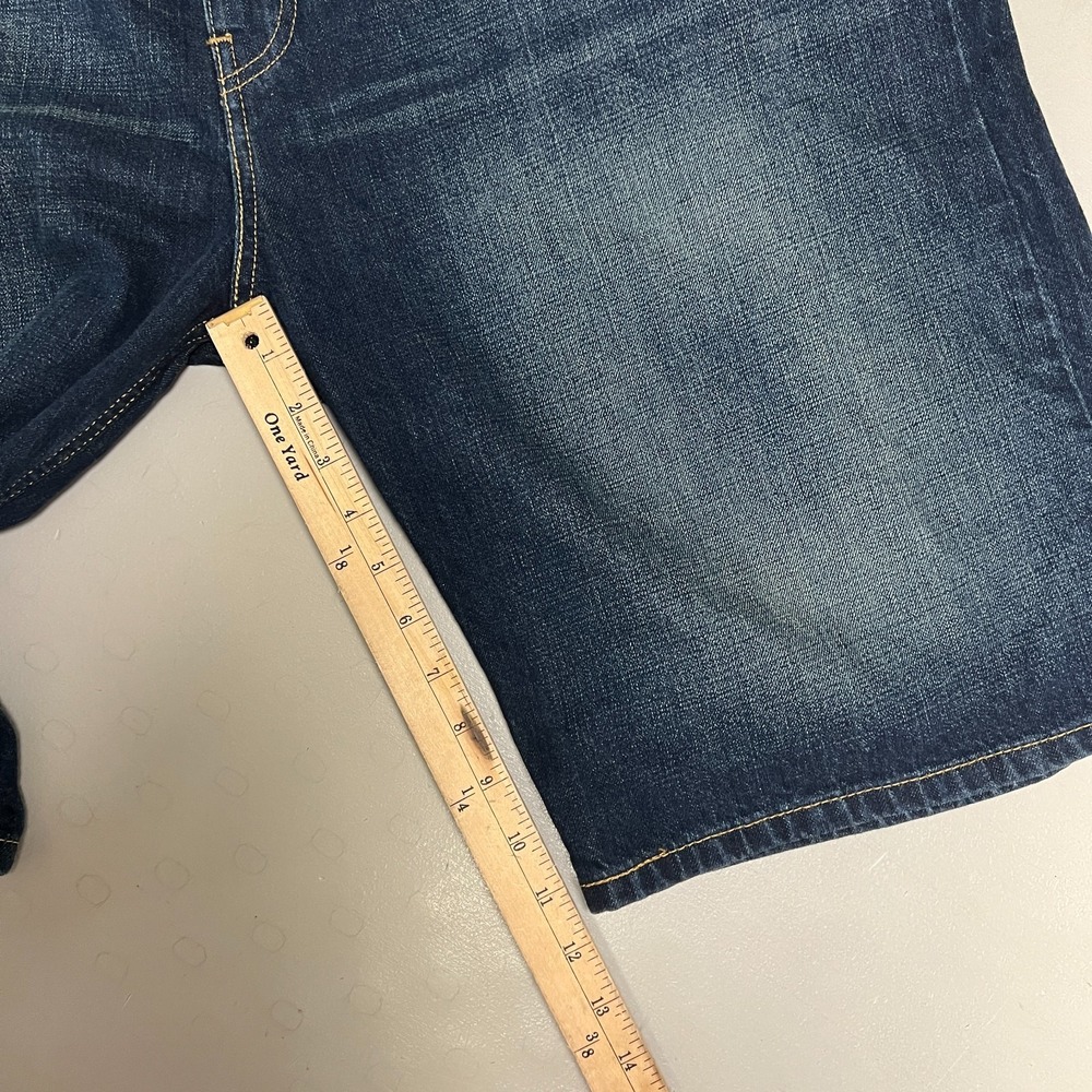 Levis 569 Denim Shorts‎ Mens 38 Jorts Blue Wash Loose Relaxed Baggy Y2K Straight - Picture 8 of 8